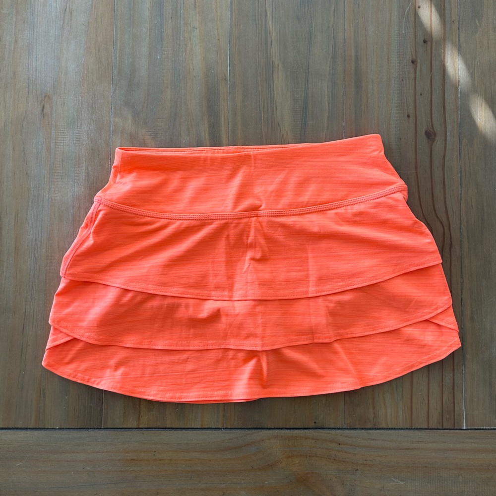 NWOT Athleta Swagger tiered skirt Neon orange XS
